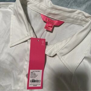Lilly Pulitzer Stevey Relaxed Button Resort White Shirt Collar
Large New W Tags